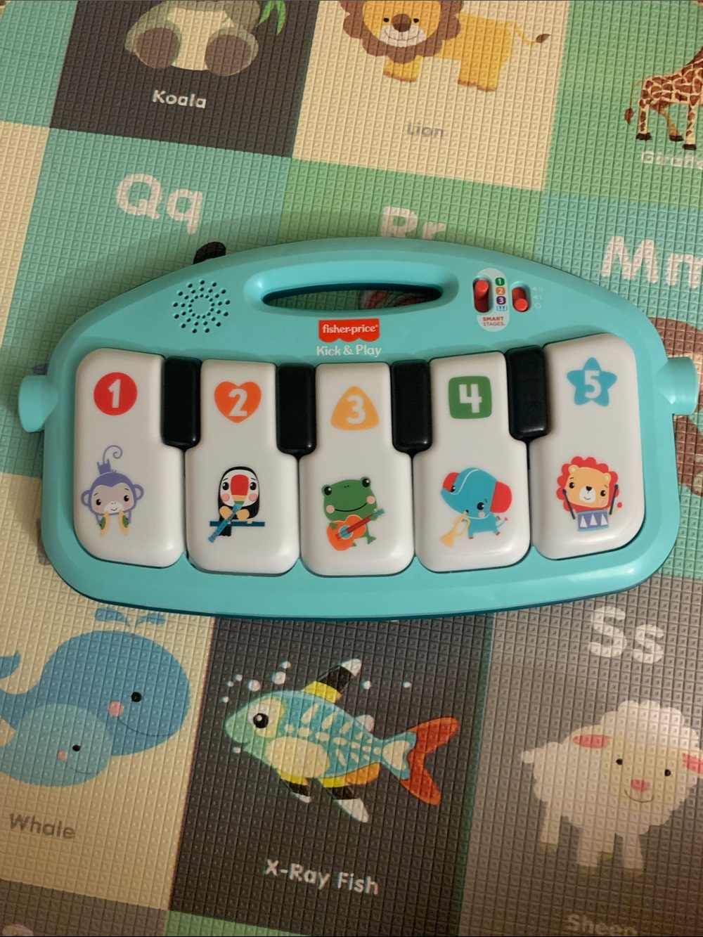 Fisher-Price Light-Up Kick & Play Piano - Teal and Red